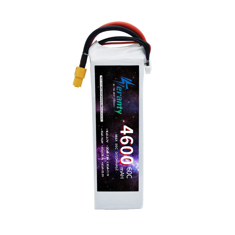 Batterie Lipo 3S 4600mAh 11,1V 45C mit Prise Count60 für Avion RC, Quadrirotor, Hélicoptere, Mod Parque FPV, Voiture de Course,