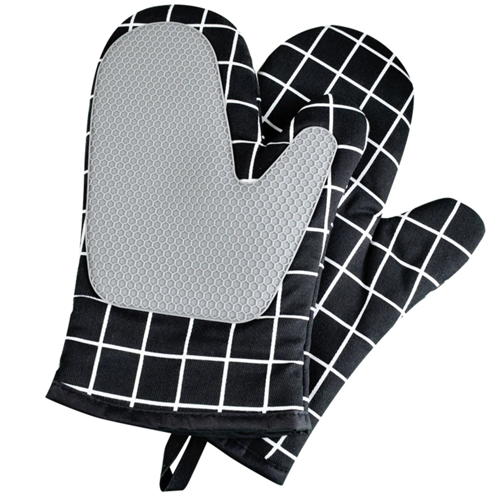 

Insulation Kitchen Gloves Thermal Cooking Oven Anti Heat Mittens Potholders Silicone Baking Grilling Camping Gifts