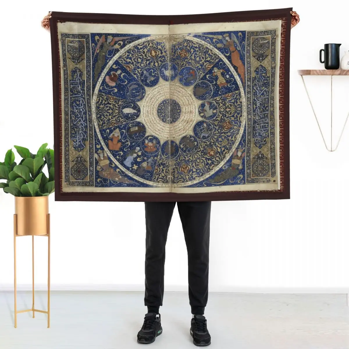 Medieval Illuminated Astrology Horoscope Throw Blanket Designers Thins Bed Fashionable Luxury Brand Softest Sofa Throw Blankets