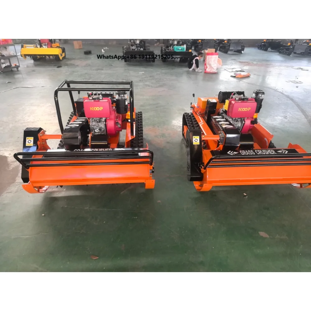 Fast Shipped Industrial 1000mm-1200mm Remote Control Lawn Mower Self-Propelled with Single Cylinder Rubber Track 4-Stroke Engine