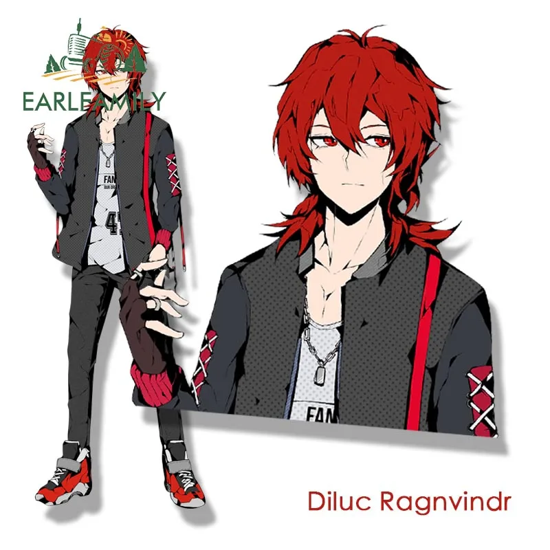 

EARLFAMILY Streetwear Diluc Ragnvindr Fanart Peeker Car Sticker Anime Genshin Impact Decal JDM Cartoon Graffiti Peek Stickerss