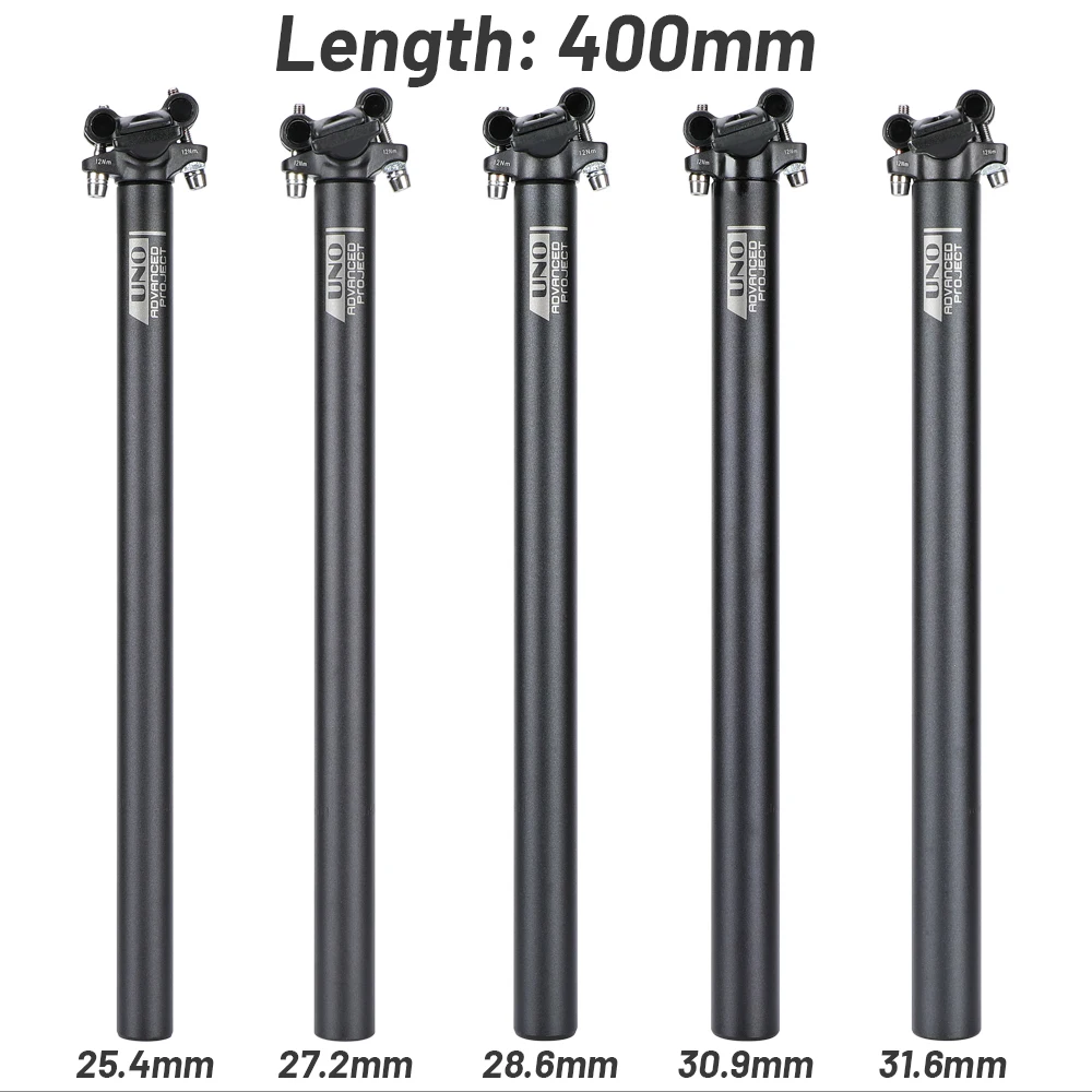 UNO Bicycle Seatpost Ultralight MTB Road Mountain Bike Seat Post Seat Tube 25.4/27.2/28.6/30.9/31.6*350/400mm Bicycle Parts