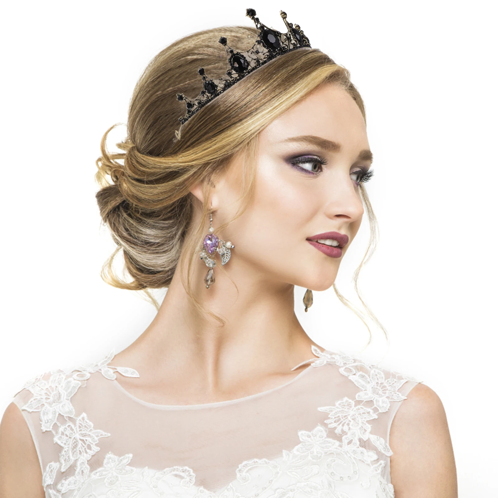 

Baroque Crown Tiara Popular Headpiece Wedding Bridal Lightweight Fairy for Women