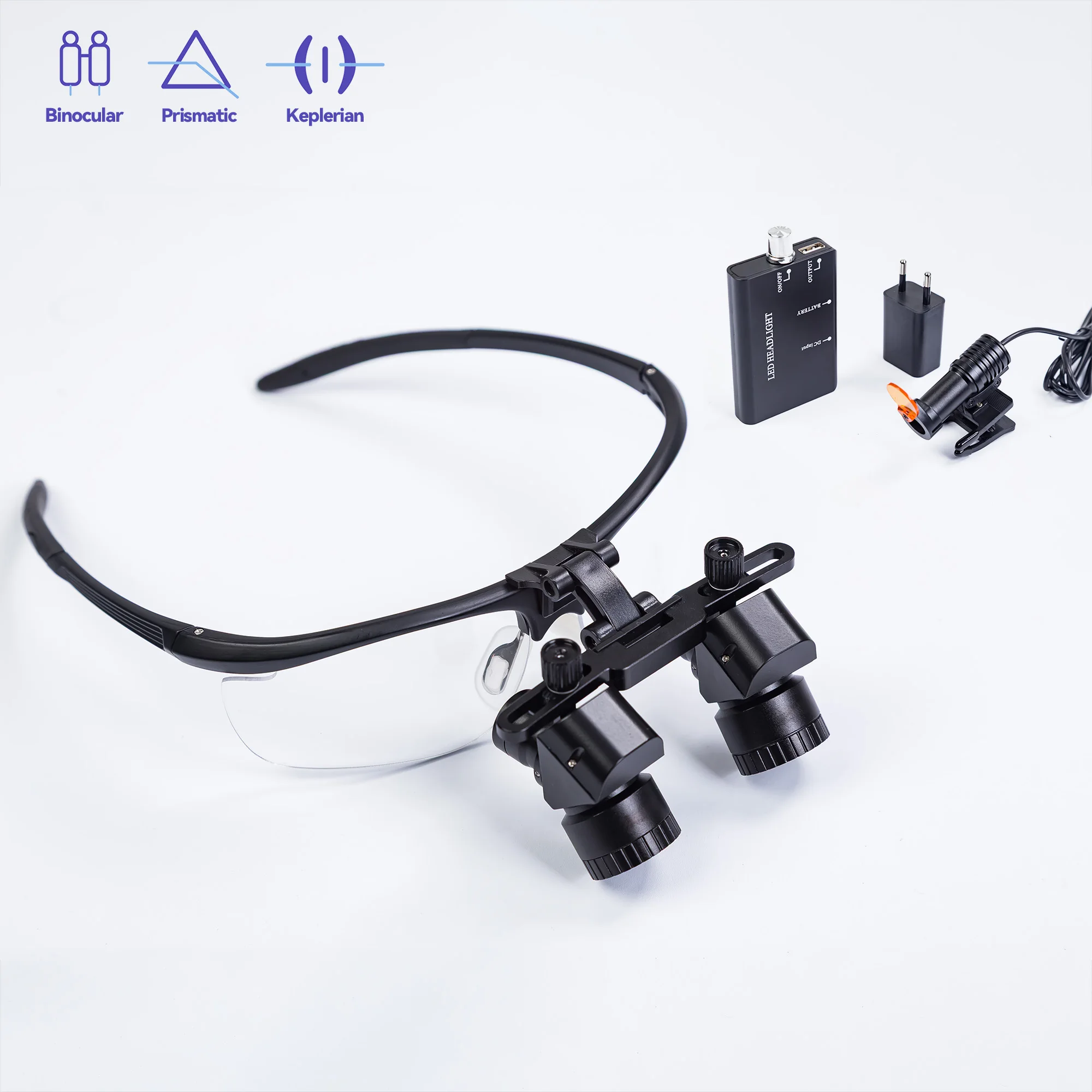 Dental Loupes 4X-6X Variable Magnification with Light Ergonomic Binocular Surgical Loupes 450mm Working Distance for Dental Use