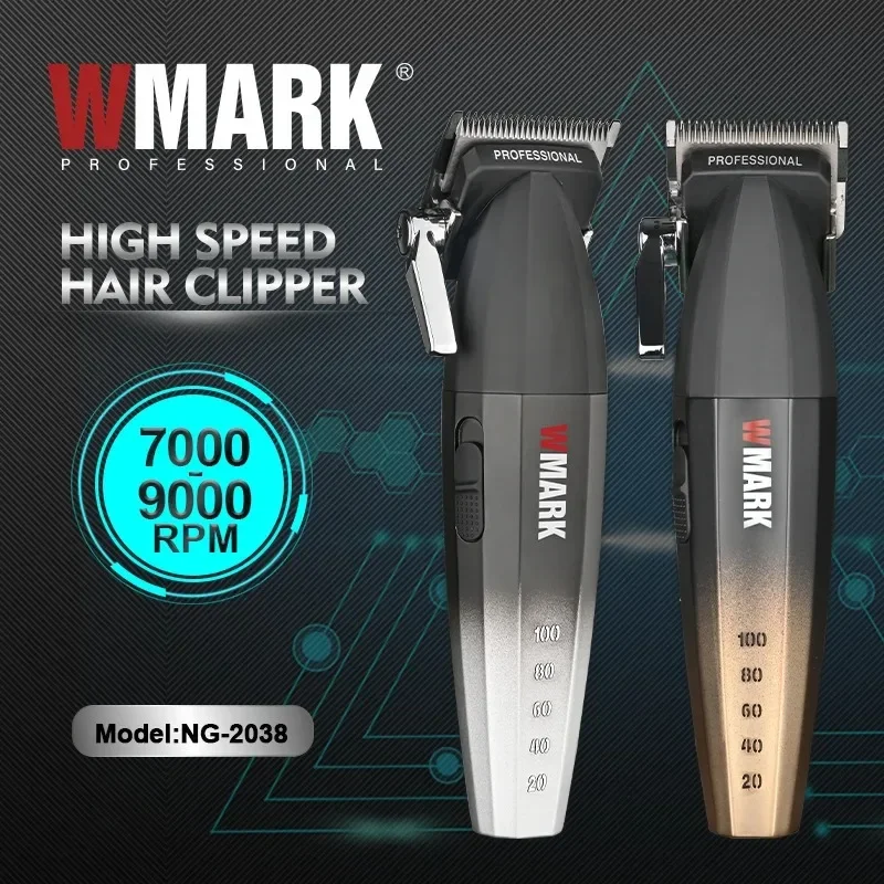 NG-2038 WMARK Men's Professional Barber Shop Hair Salon Hair Clipper LCD Display Electric Trimmer 9000RPM High Speed with Apron