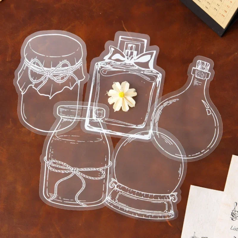 20Pcs Glass Bottle Crystal Ball Shape Transparent Bookmark Making Sticker Handmade DIY Plant Insect Specimen Sticky Sealing Film