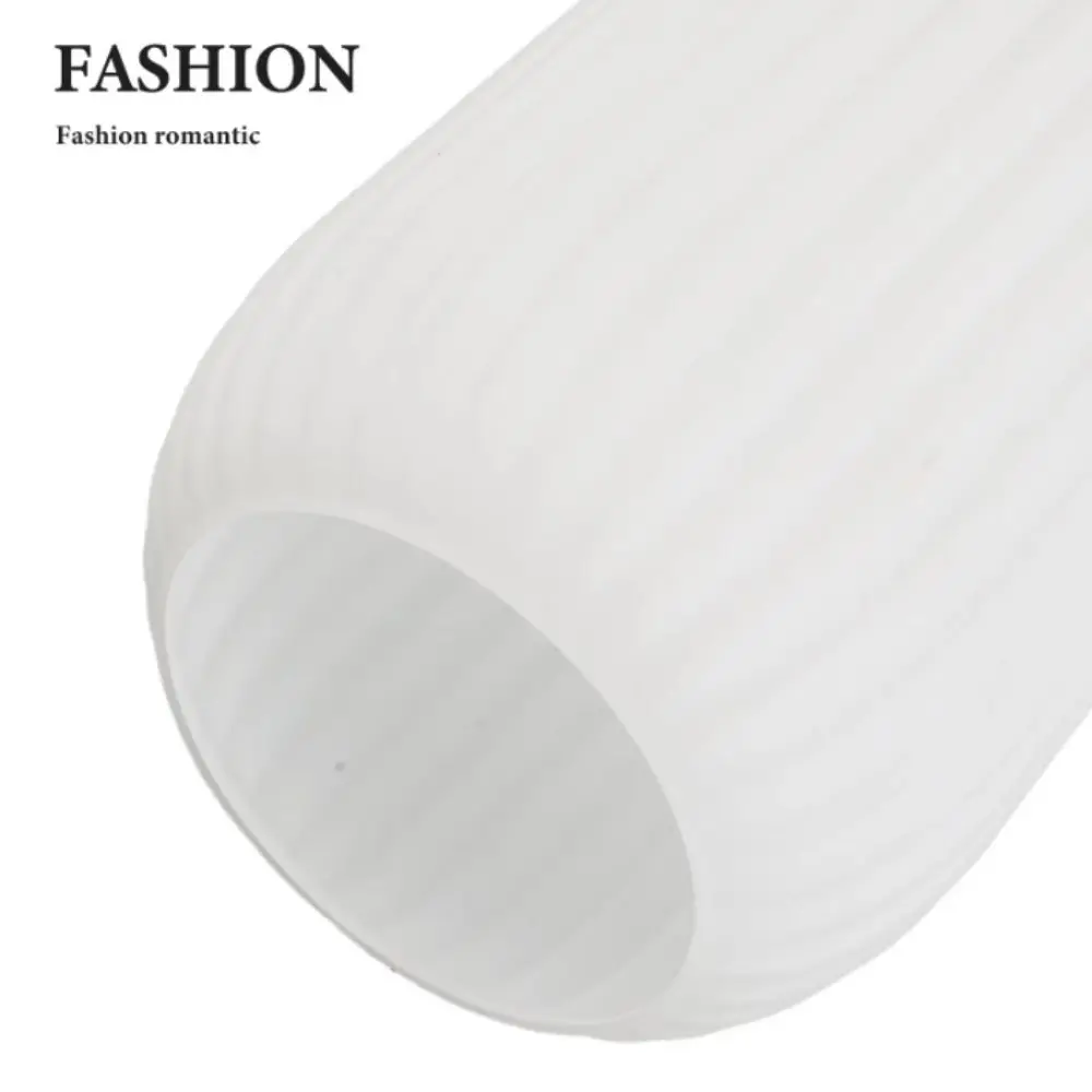 Decorative Cover Striped Glass Lamp Shade Lantern Shaped Vertical Striped Table Lamp