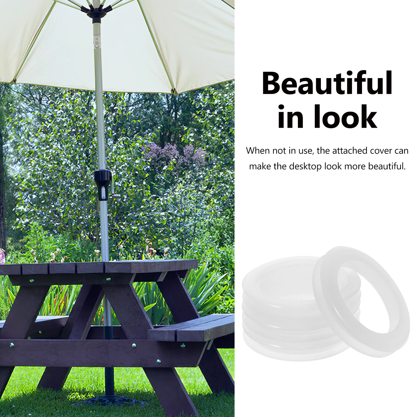

4pcs Rings Table Umbrella Ring Silicone Patio Table Sunshade Dustproof Umbrella Fixed Tool Plugs Outdoor Garden Use