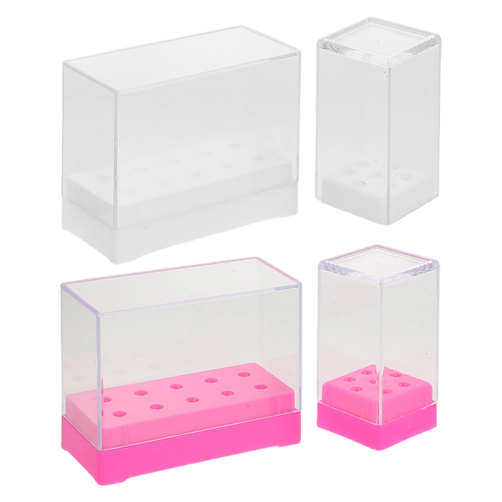 

4 Pcs Grinding Head Manicure Tool Storage Box Nails Plastic Cases for Instruments
