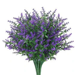 Flor artificial de plástico lavanda falso planta casamento casa decoração do jardim bouquet nupcial mesa definir suprimentos domésticos