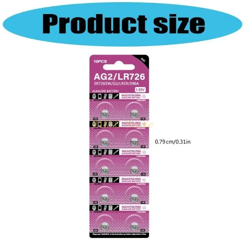 10pcs/sheet LR726アルカリボタンバッテリーのパック1.5Vコインセルバッテリー用計算機とデジタルカメラベストセール