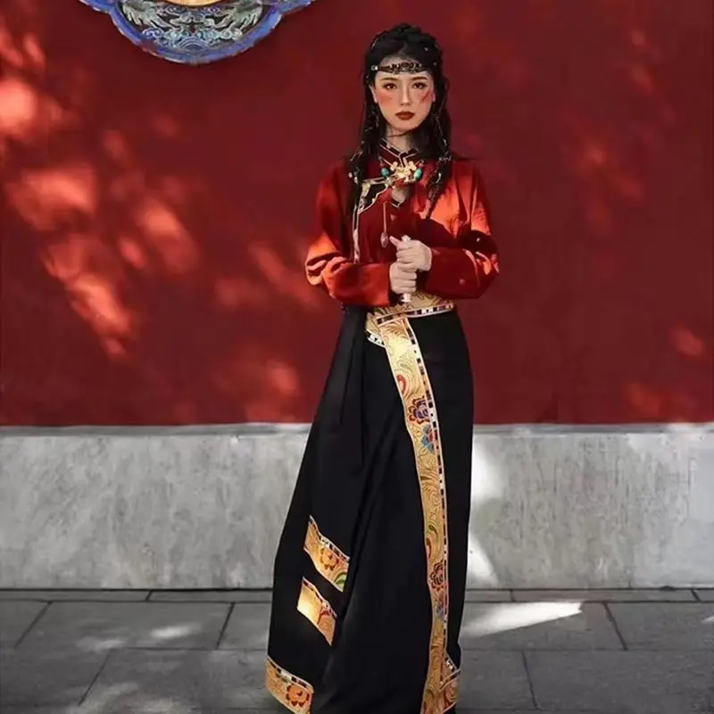 New Tibetan clothing Women's Tibetan robes Photo dance Noble clothing