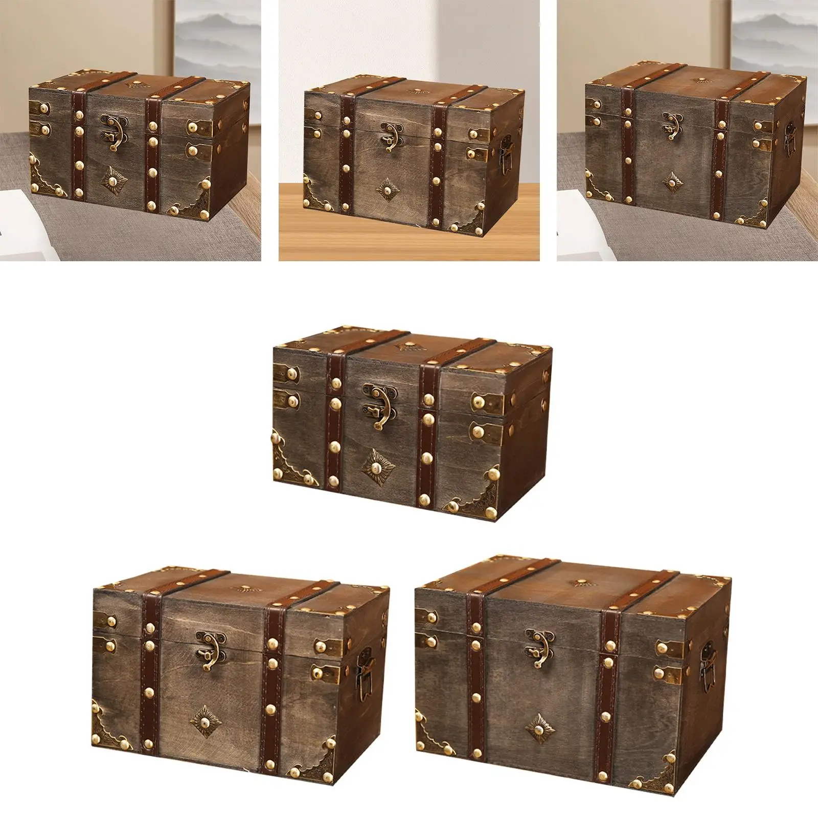 

Деревянный багажник для хранения ювелирных изделий, органайзер для хранения подарков, прямоугольный контейнер с крышкой