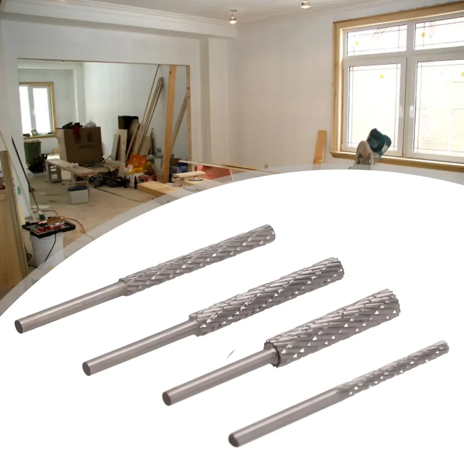 4pc 3mm Shank Rotary File High Speed Steel Deburring File For Root Tone Wood Plastic Aluminum Carving Grinding Rotary File