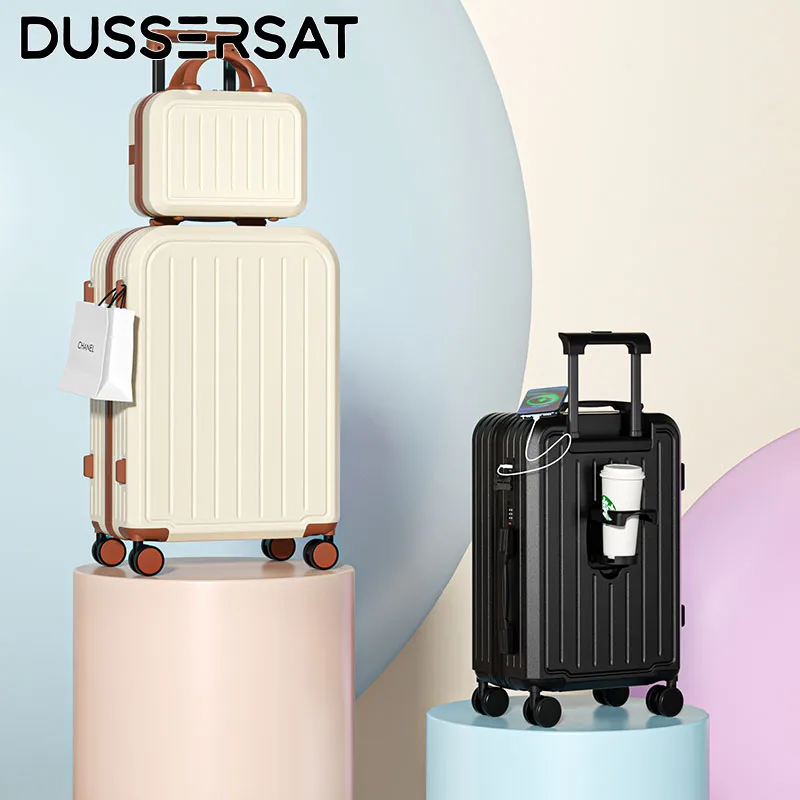 

New Durable Luggage Suitcase 20/22/24/26/28 Inch ABS+PC Spinner Wheel TSA Lock USB Charging Women Men Carry-On Boarding Travel
