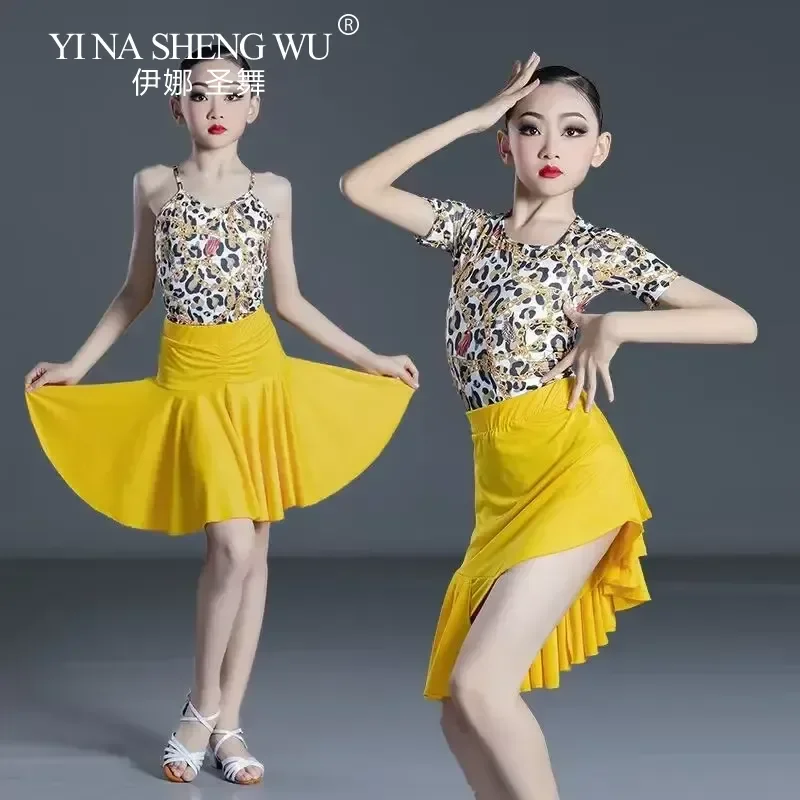 Sukienka do tańca latynoamerykańskiego dla dzieci, strój do ćwiczeń tanecznych dla dziewcząt, odzież do tańca towarzyskiego, strój na występy, strój na zawody latynoamerykańskie, strój na egzamin.