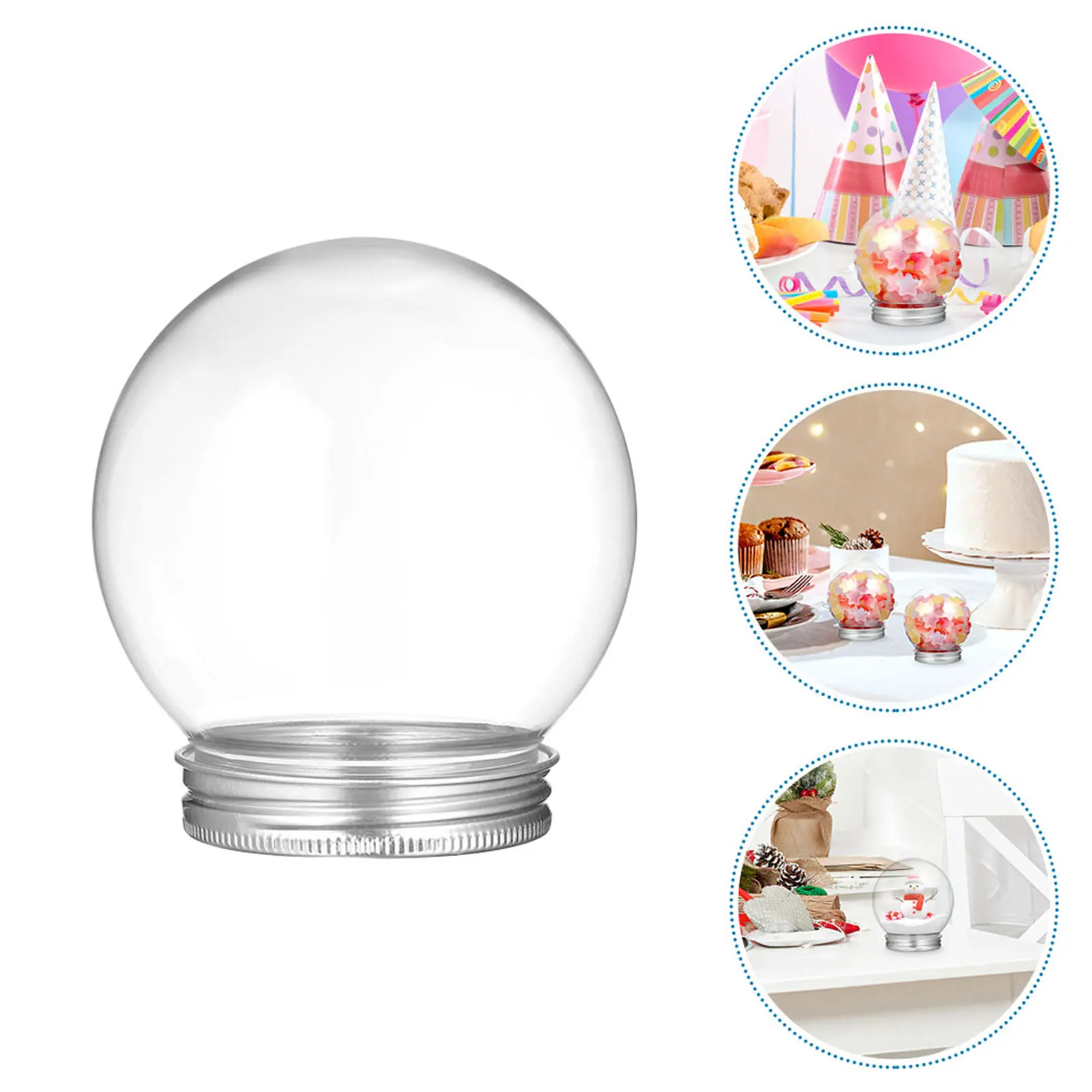 

18pcs Clear Plastic Water Globes 270Ml With Screw Caps For Diy Snow Globe Crafts Christmas Decorations Moss Landscape Jars Party