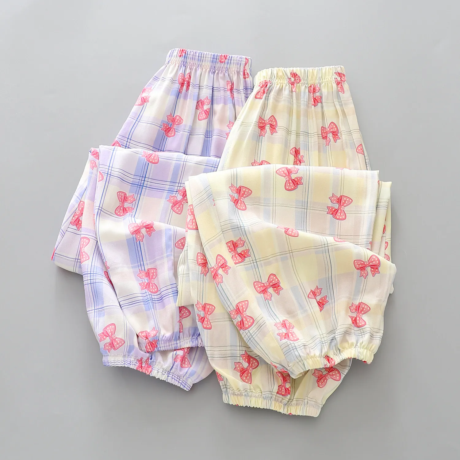 

Summer lightweight cotton corduroy pajama pants for children, breathable and mosquito-proof pants, home use long pants