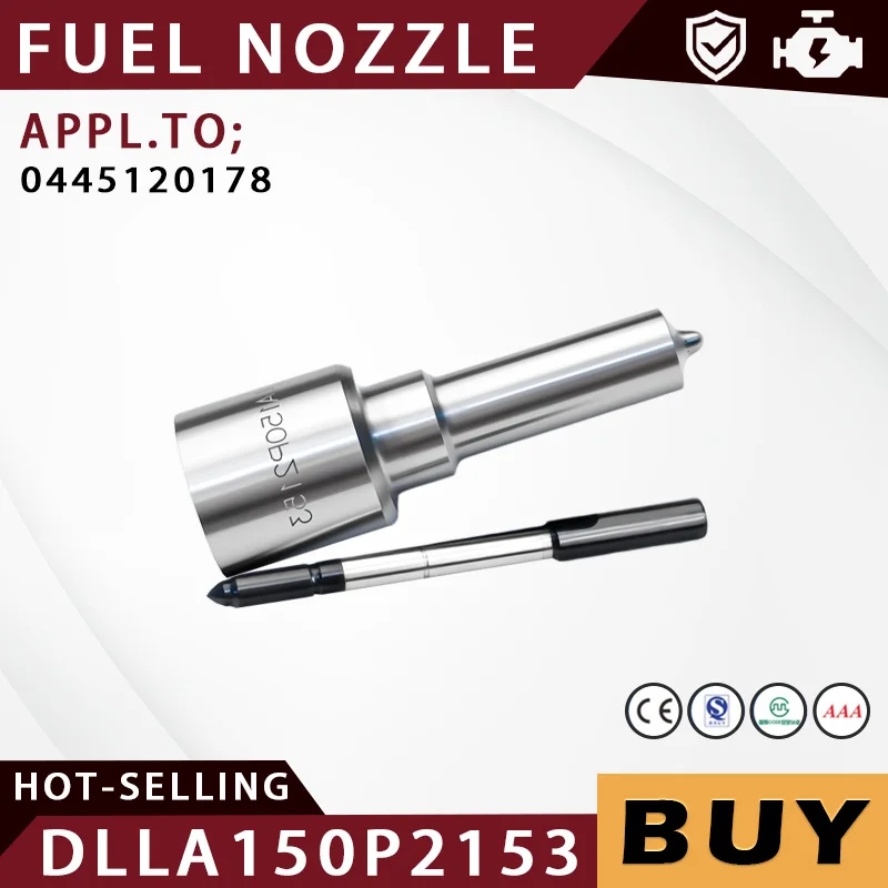 Fuel Injector Nozzle Tip DLLA150P2153 (0433172153) Injector Spray Nozzle Compatible For Common Rail Injector 0445120178, LJ2127.