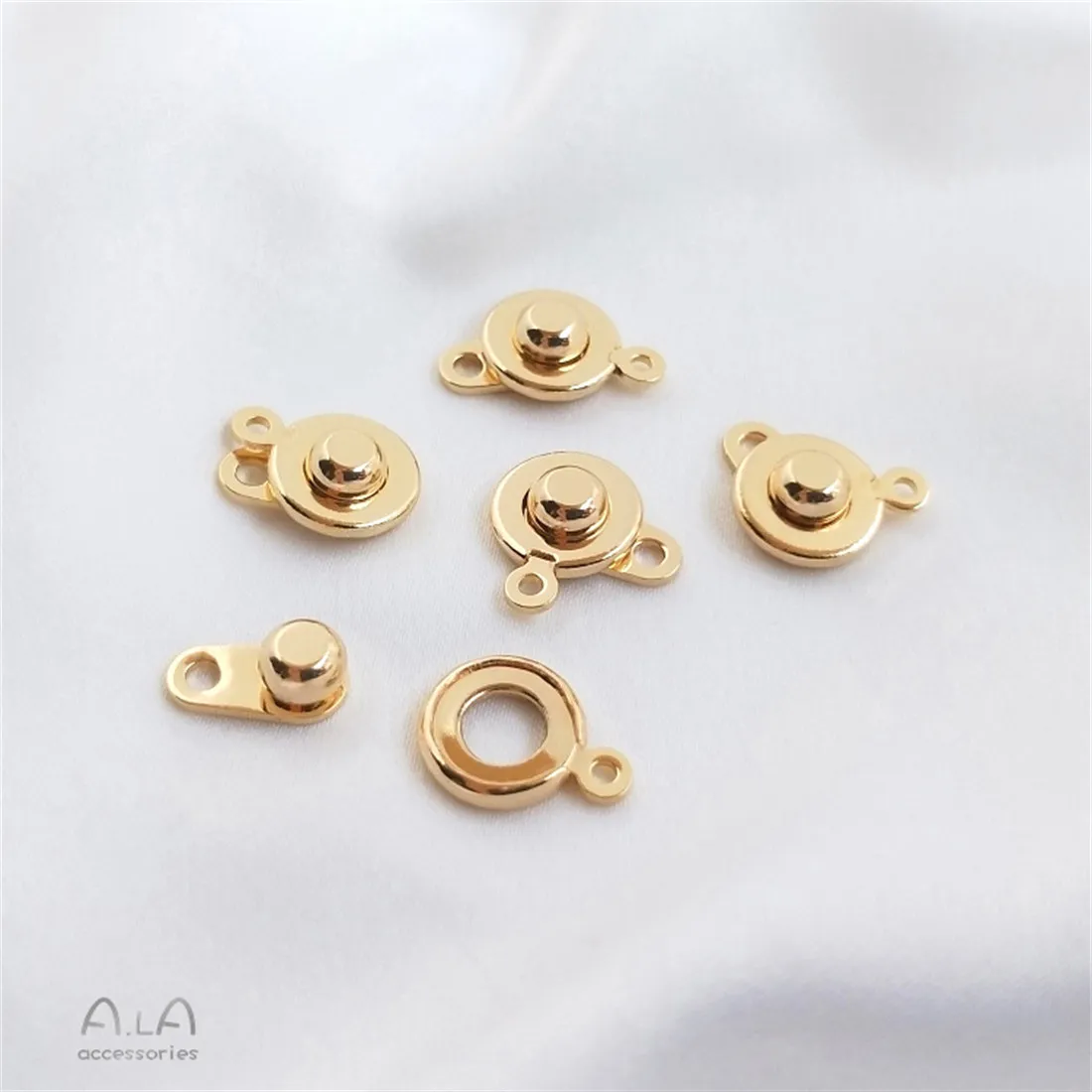 

14K Copper Real Gold Snap Closures Jewelry Connections Finishing Button Handmade DIY Bracelets Necklaces Link Accessories B930