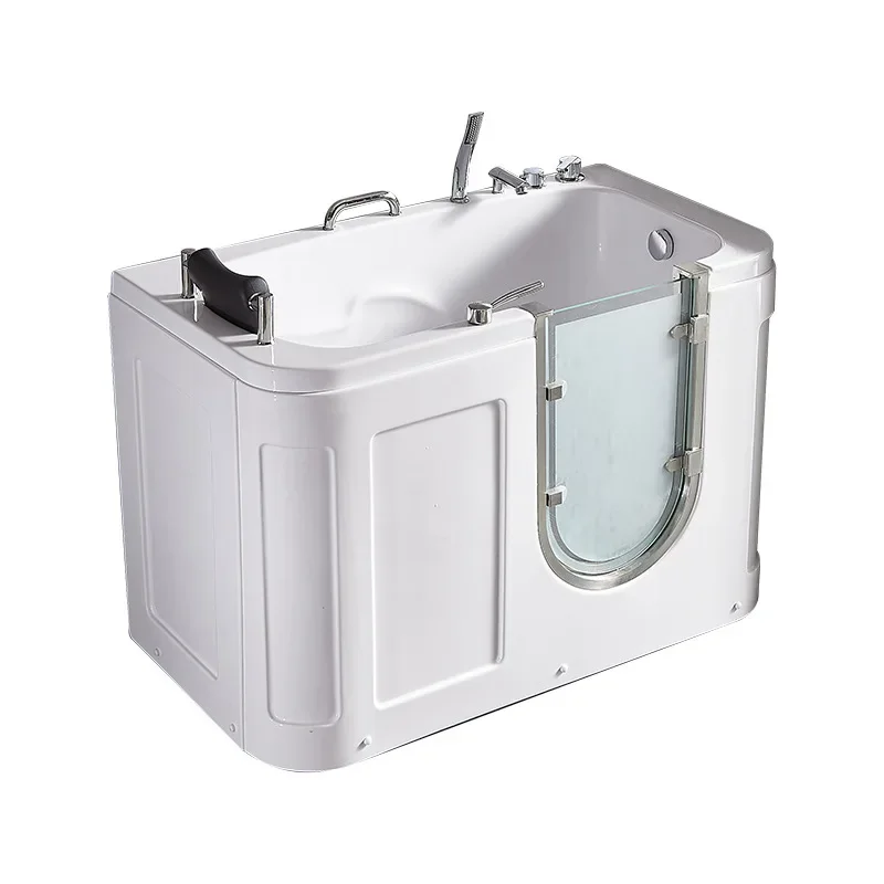 Barrier-free disabled seated side opening door surf massage constant temperature acrylic bathtub