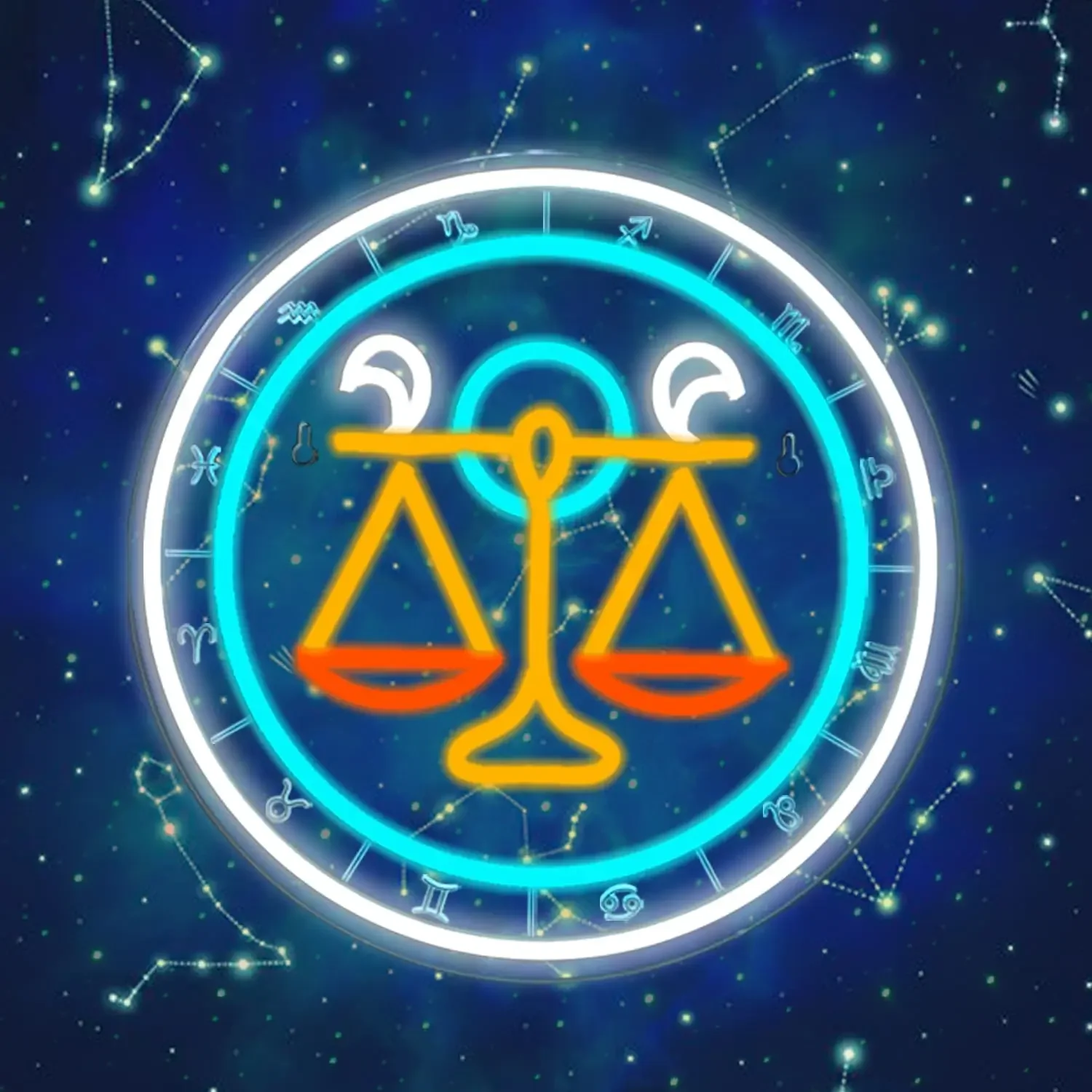 

Neon Sign Wall Decor Libra LED Neon Light Zodiac Tarot Constellation Lamp Constellation Astrology Girl Bedroom Bedroom Decor