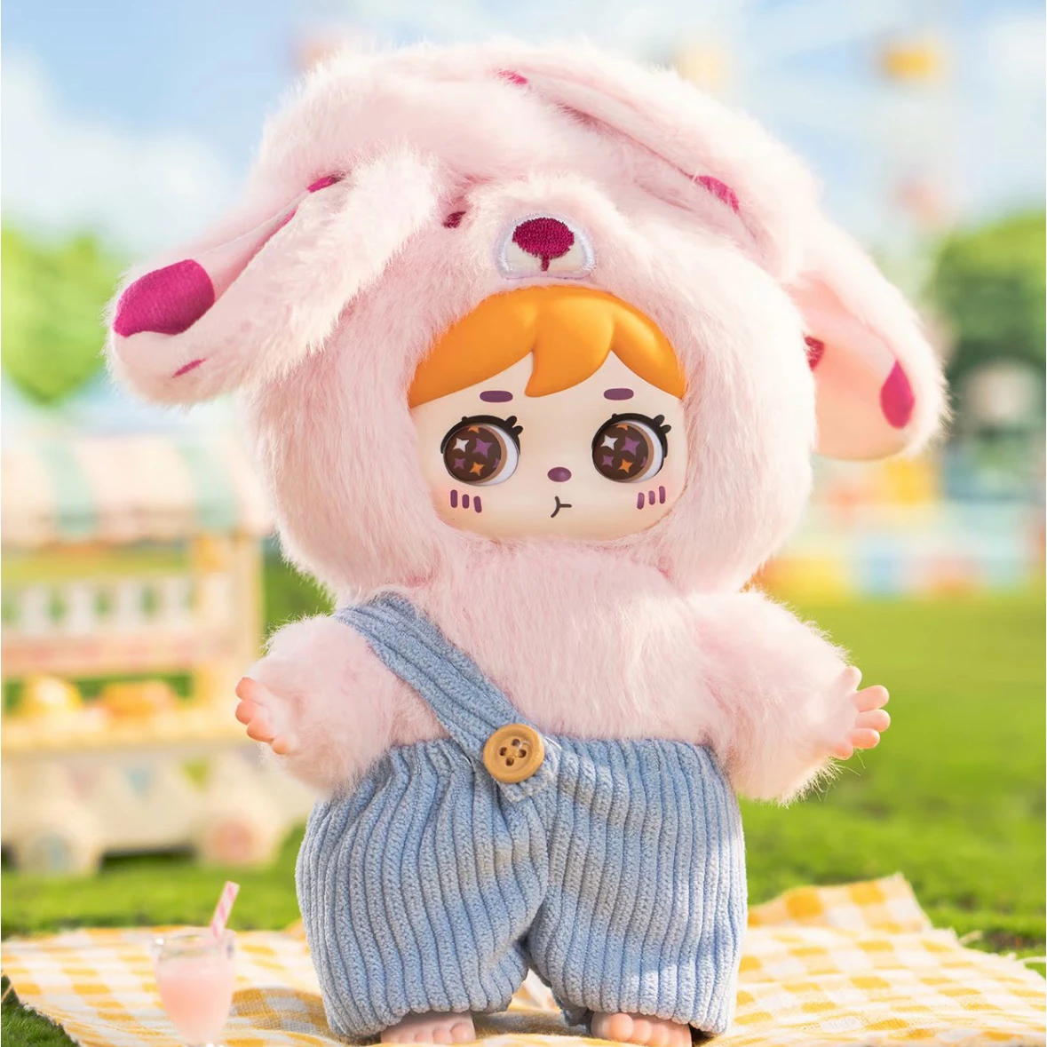 TLIT Forest Invitation Series Pink Bunny Plush Doll Keychain Pendant Cute Kawaii Collectible Toys Bag Charm Backpack Decor Gifts
