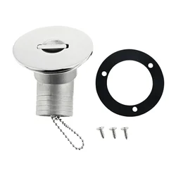 38mm Marine 316 Stainless Steel Boats Deck Fill Filler Tank Cap Angled Neck 45 Degree Fuel/Diesel/Water for Yacht Truck Tractors