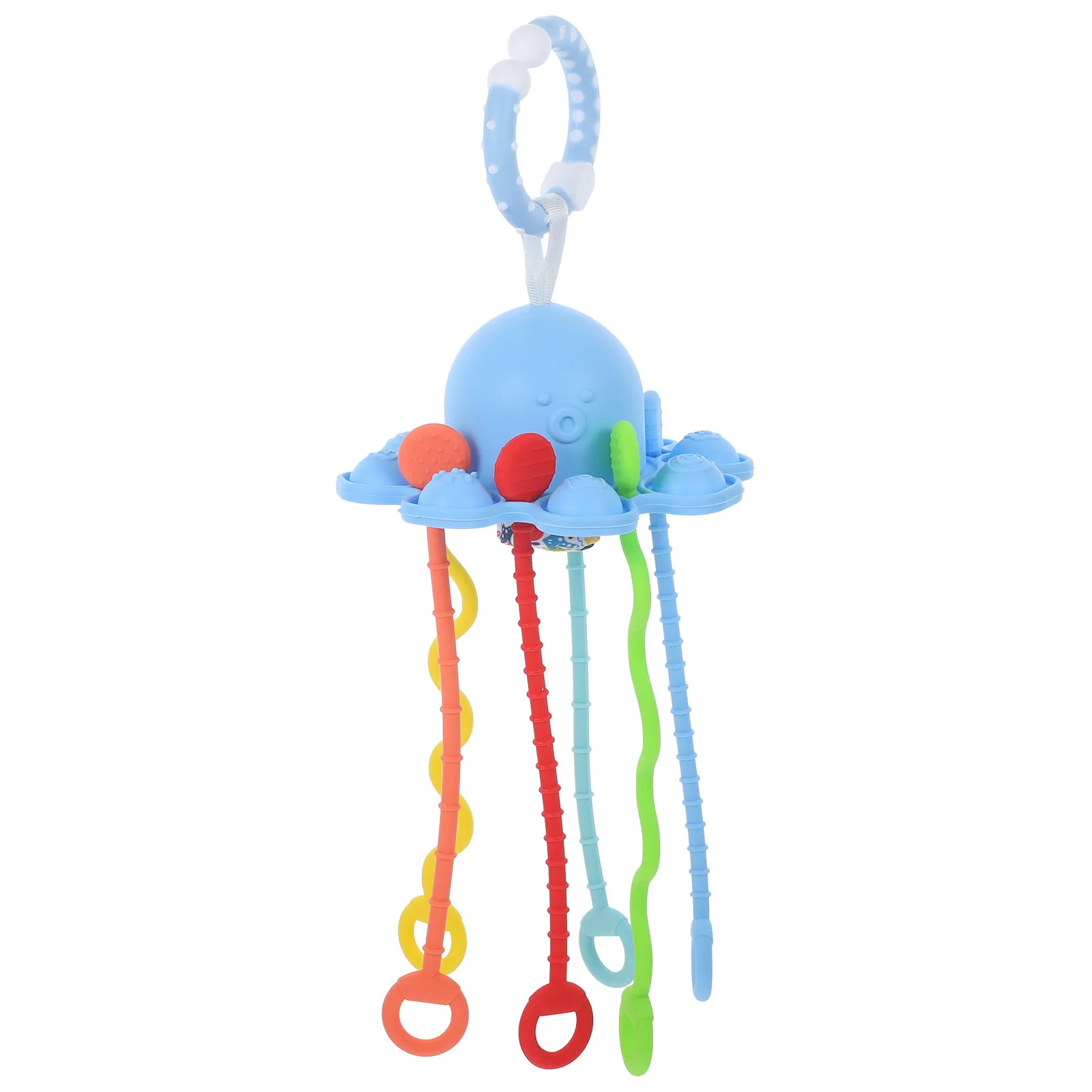 

Baby Sensory Silicone Pull String Octopus Design Stimulate Hearing Fine Motor Skills Infant Toddler Learning Car Seat Toys