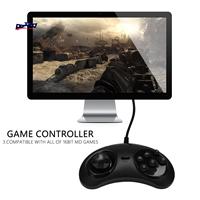AEF1-Gamepad Wired 6-Key Usb Game Controller Joypad For Sega Genesis / Md Pc / 2 Y1301 / Mac Mega Drive Black Plastic