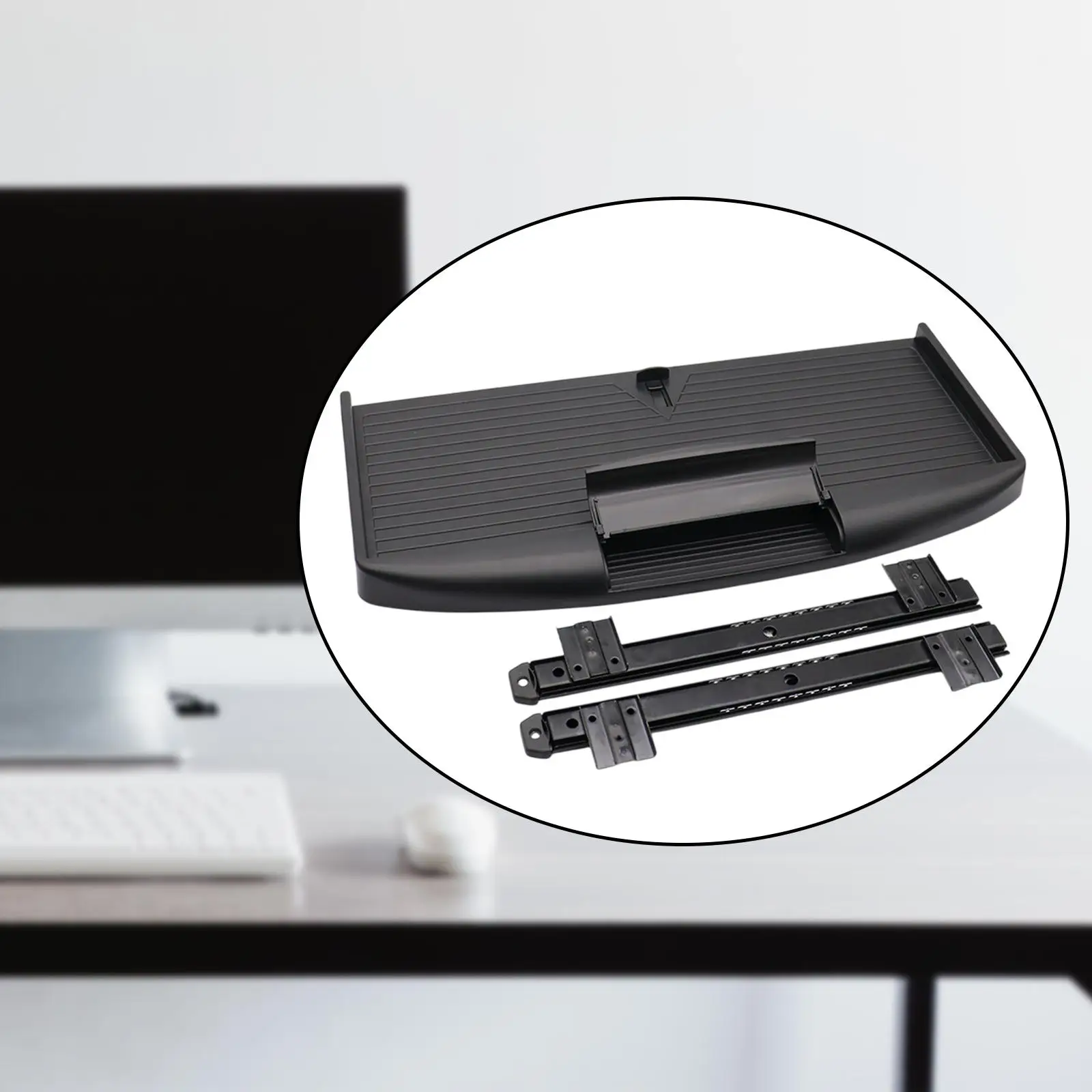 Under Desk PC Keyboard Drawer Tray Push and Pull Smooth Keyboard Platform