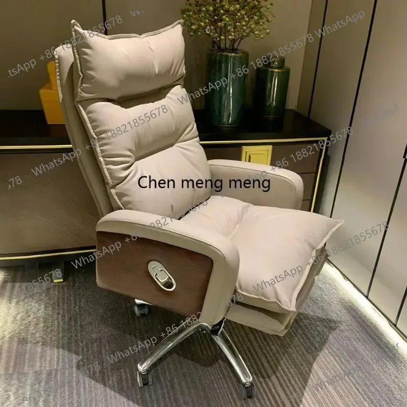 RR Leather boss chair reclining computer, home comfortable high-end ergonomic office chair