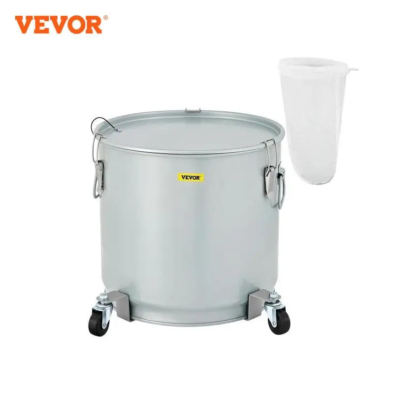 VEVOR Fryer 30L Fryer Oil Bucket with Casters 40L Grease Bucket 60L Coated Carbon Steel Oil Filter Pot Base Oil Disposal Caddy