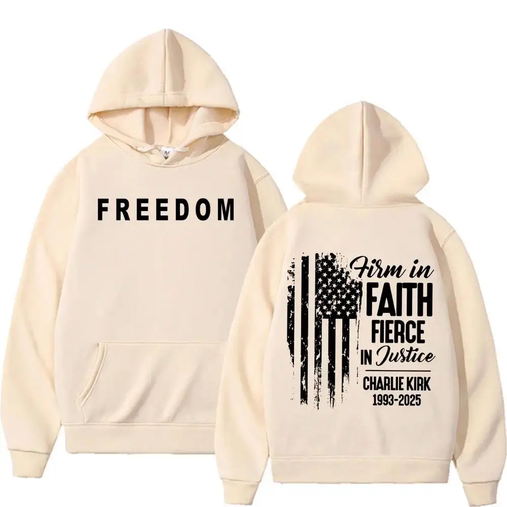 Charlie Kirk Freedom Sweatshirt Men's Sweatshirt Printed Autumn and Winter Adult Unisex Retro Gothic Casual Long Sleeve Hoodie
