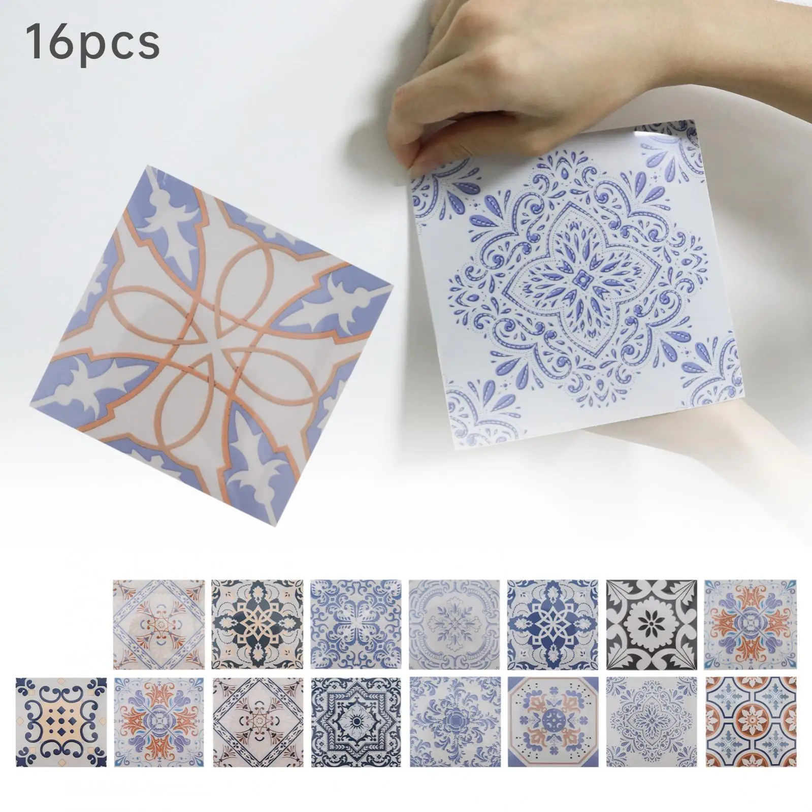 16 шт./компл., 6 дюймов x 6 дюймов (15 см x 15 см), водонепроницаемые обои из ПВХ, набор плиток, кухонные наклейки