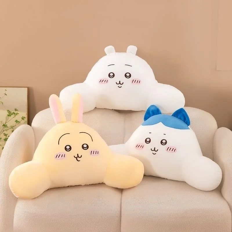 

MINISO Chiikawa Usagi Hachiware Япония Подушка для спинки Прикроватная офисная защита талии на кровати Подушка для спинки стула Мультфильм Новый