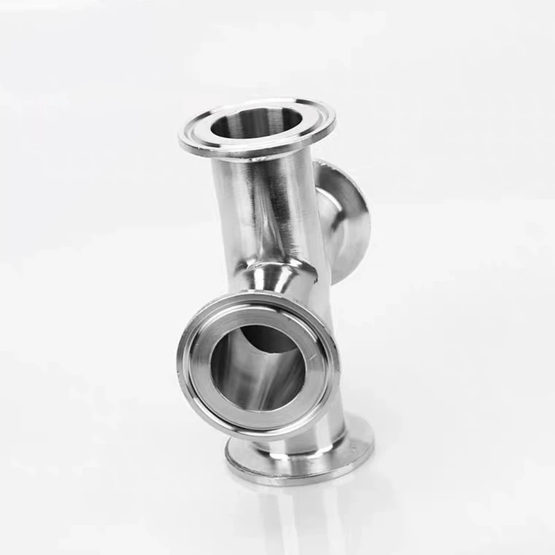 SS304 4 Way Cross Sanitary Fitting Tri Clamp Feerule OD 50.5-119mm Home Brew 3/4