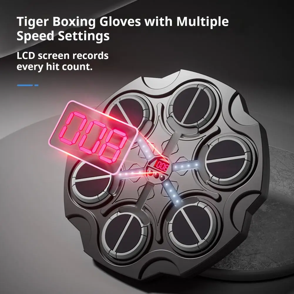 Picture 5: Music Boxing Machine with Gloves Wall-Mounted Boxing Target with LED 9 Speed Adjustable Electronic Boxing Trainer Punching Pad