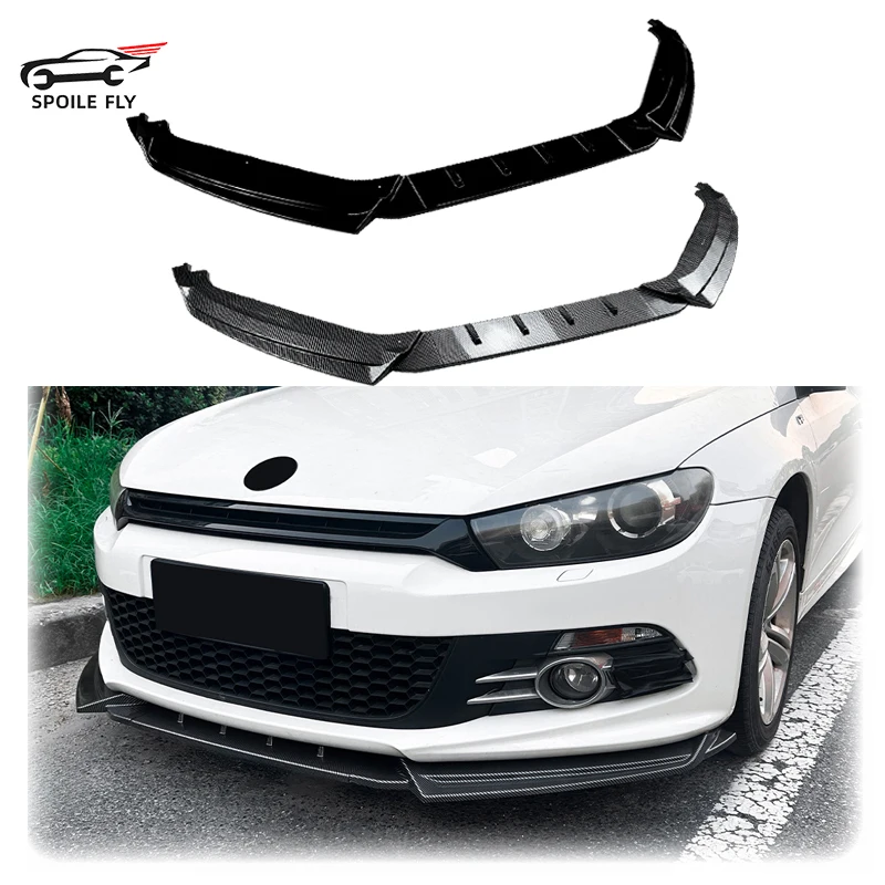 

3PCS 2008 To 2014 For VW Scirocco MK3 Rline GTS Front Bumper Lip Spoiler Splitter Diffuser Retroft Cover By ABS Body Kit