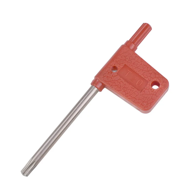 Hard Red Flag Box Wrench NC Turning Tool Remove Screw Wrench T8 Box Tool Bar Key T7T10T20