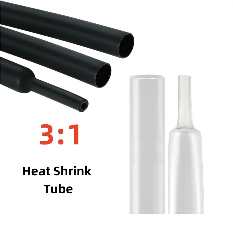 1~50M 3:1 Heat Shrink Tube 1.6/2.4/3.2/4.8/6.4/7.9/9.5/12.7/15.4/19.1/25.4/30/39mm With Double Wall Glue