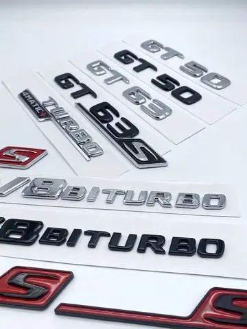 3D Chrome Black Red Rear Trunk Badge Car Sticker Accessories For C190 X290 Series GT50 GT63 GT63S TURBO4MATIC V8biturbo Emblem 8 best sales toyota logo black - №6