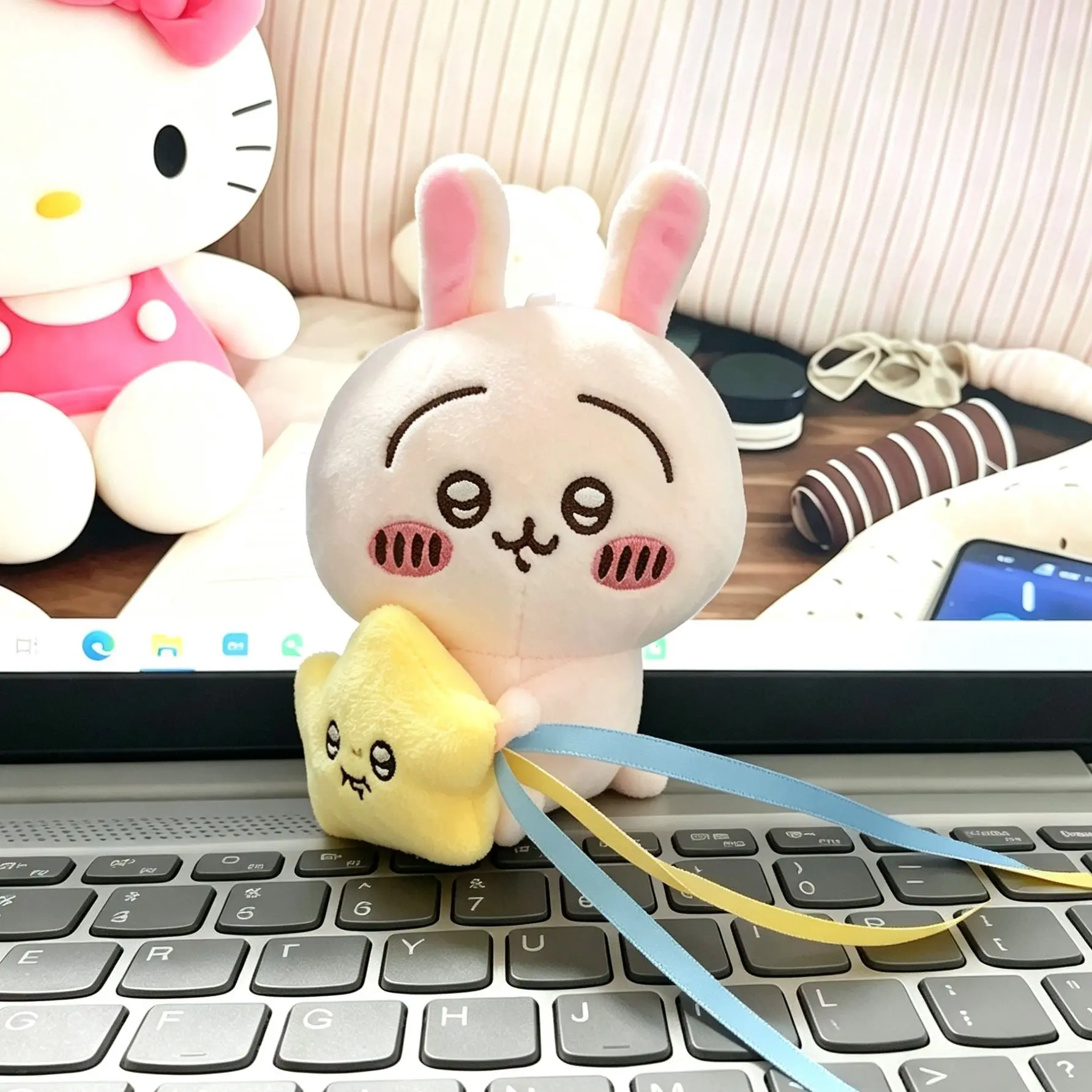 Anime Chiikawassss Usagi Hachiware Keychain Keyring Plush Cartoon Keychains for Bag Backpack Charm Decoration Party Favors Gifts view 4