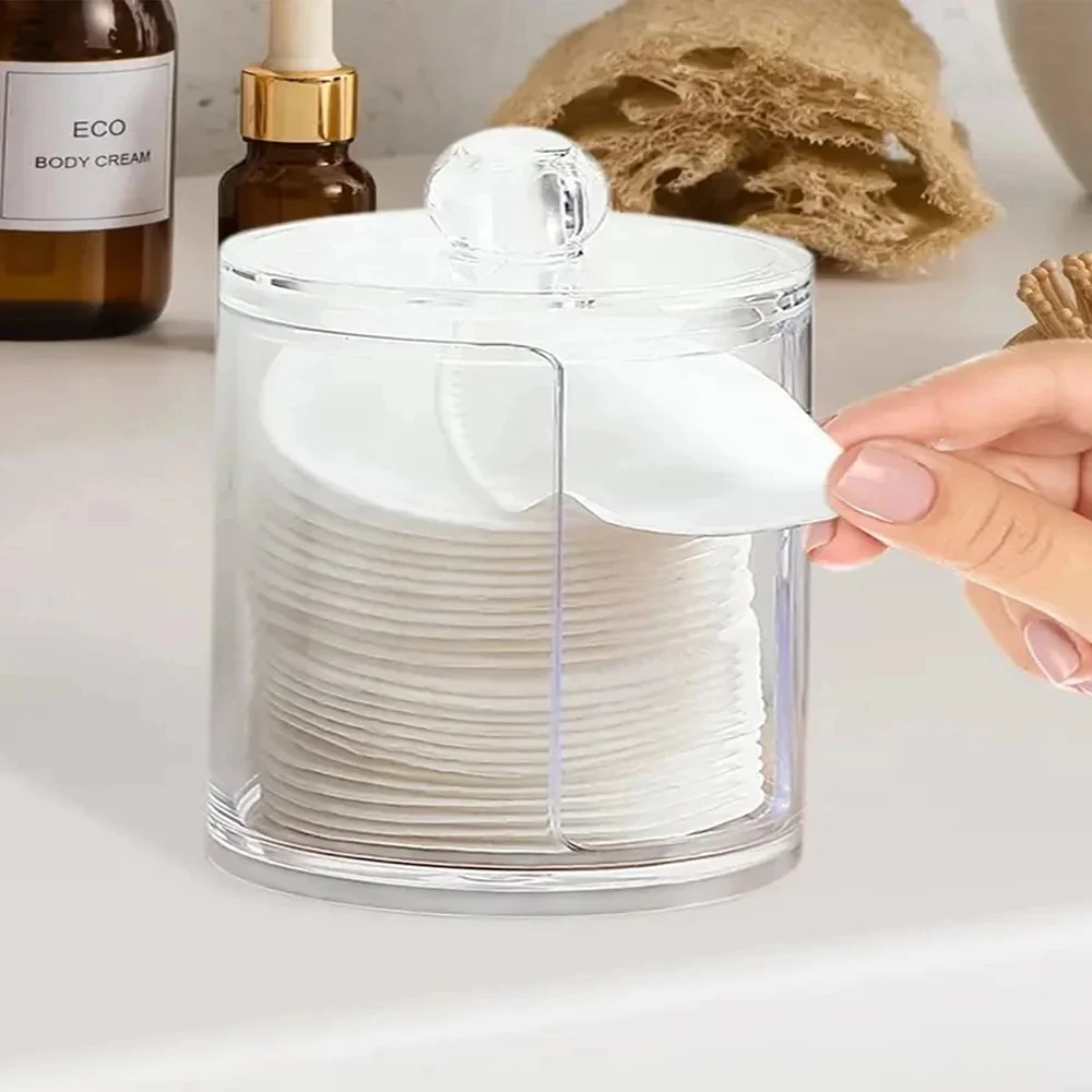 Usa questo dispenser portabottiglie in plastica acrilica trasparente per la conservazione-perfetto per tamponi di cotone, dischi e cuscinetti