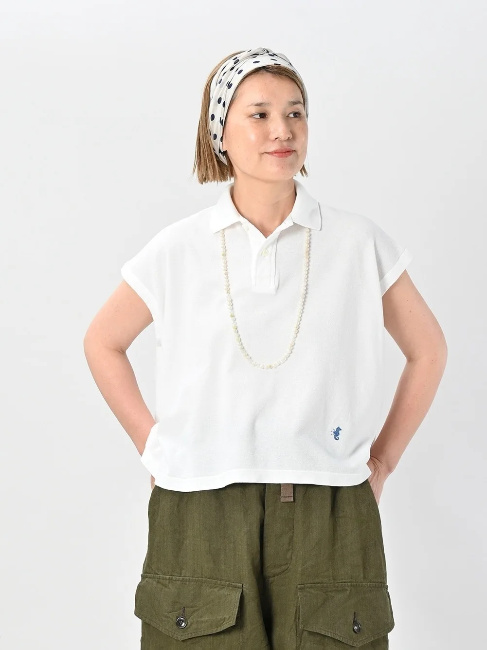 Japanese Style Lightweight Luxury Loose Shoulder Short Sleeve  Shirt Women's Embroidered Flip Collar Mesh Effect Top