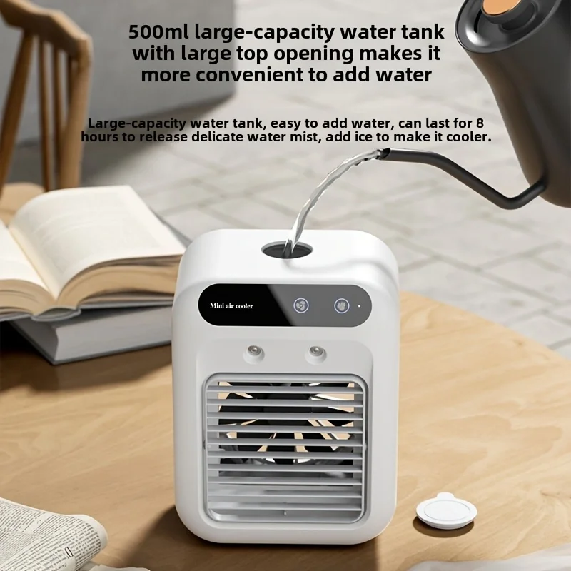 

Wireless Portable Air Cooler Desktop Water Mist Cooling Fan USB Rechargeable Air Conditioning Cooler For Office Home Use
