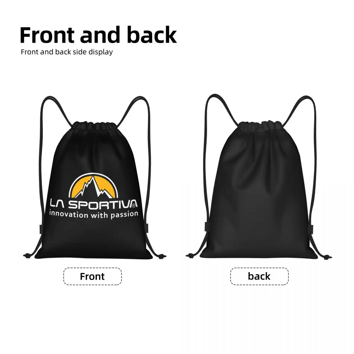 La Sportiva Drawstring Backpack Women Men Gym Sport Sackpack Foldable Training Bag Sack