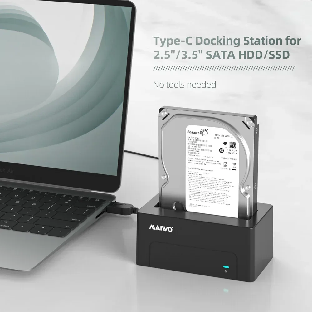 Imagem -03 - Maiwo-hard Drive Docking Station Usb 3.1 para Sata Hdd Docking Station 2.5 3.5 Case Disco Ssd Hdd Box Dock Enclosure