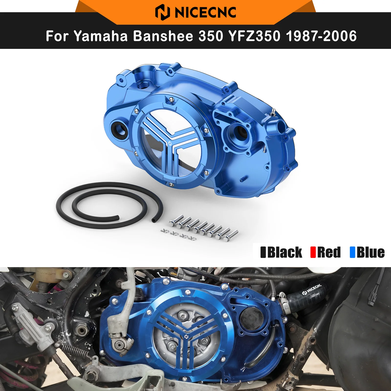 NICECNC para Yamaha Banshee 350 YFZ350 1987-2006, Tapa de Embrague para ATV, Reemplaza 2GU-15421-00-00, Embrague de Acceso Rápido de Aluminio