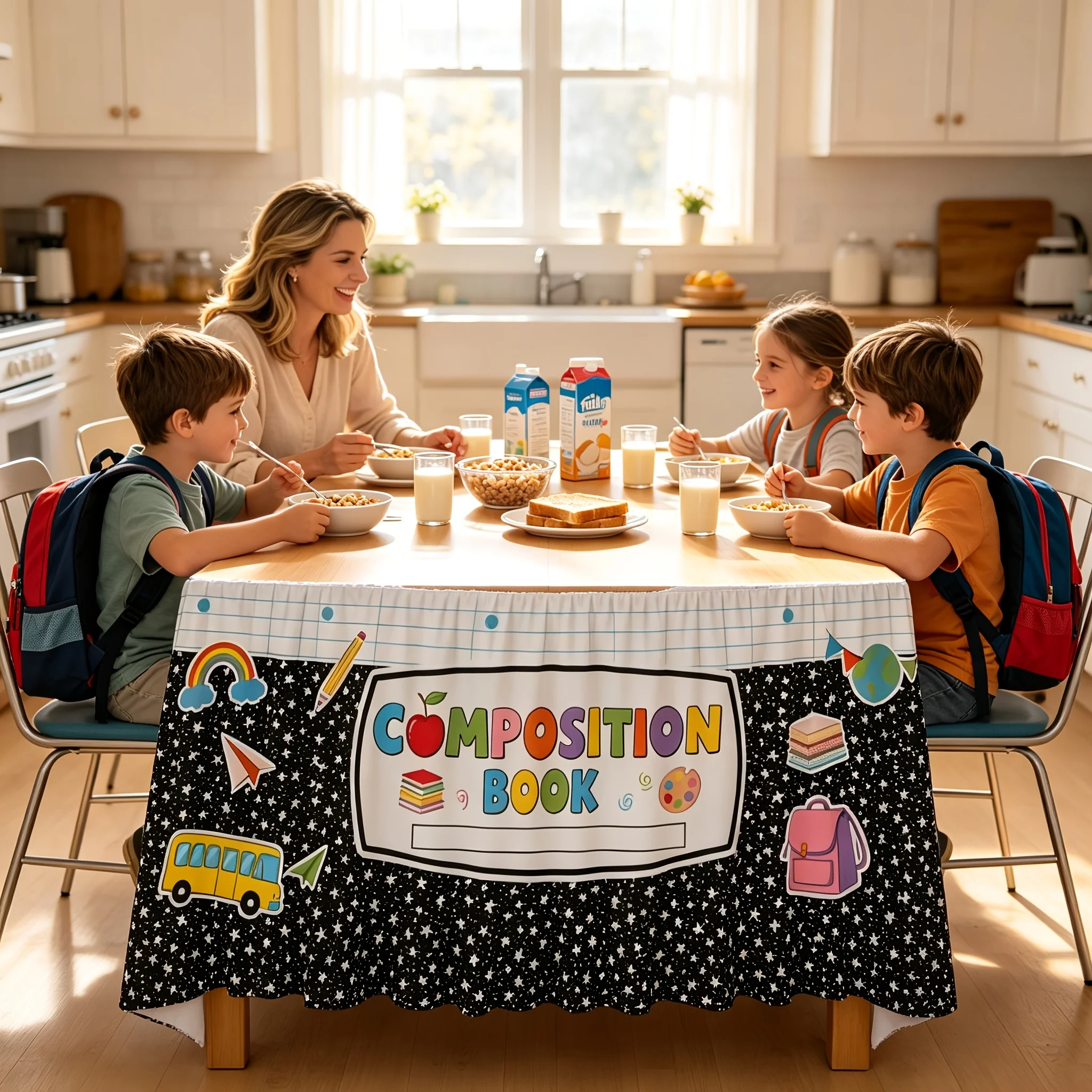 One piece, campus-themed tablecloth, suitable for party decorations and classroom desk decoration